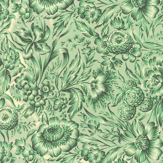 Green Flower Print Italian Paper ~ Carta Varese Italy